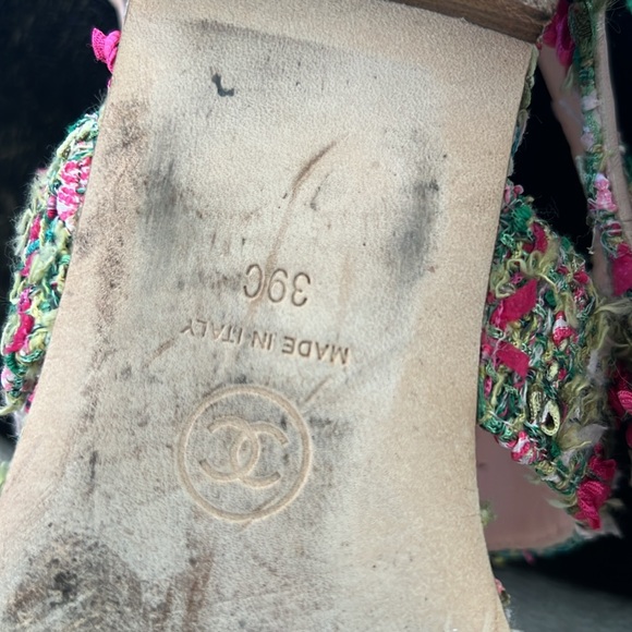 Chanel Tweed Sandals sz 39 - Picture 6 of 6